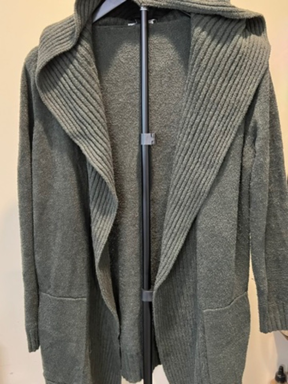 Cyrus Open Front Chenille Effect Hooded Cardigan